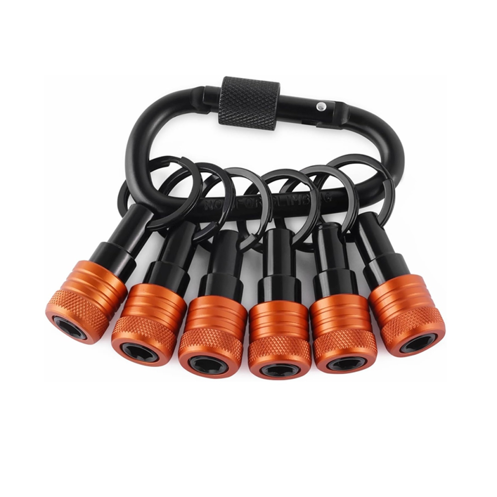 Bit Holder Key Chain 6Pcs, 1/4 Inch Hex Shank Holders, Impact Bits For Screwdriver & Drill 4853128035722