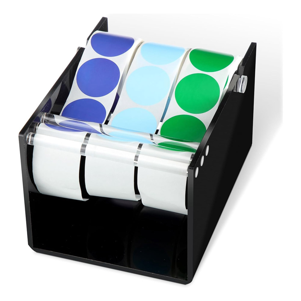 Photos - Other Office Equipment Jehiatek 3 Disks Label Dispenser for Rolls of Sticker Labels Acrylic Adjustable Holder Black 