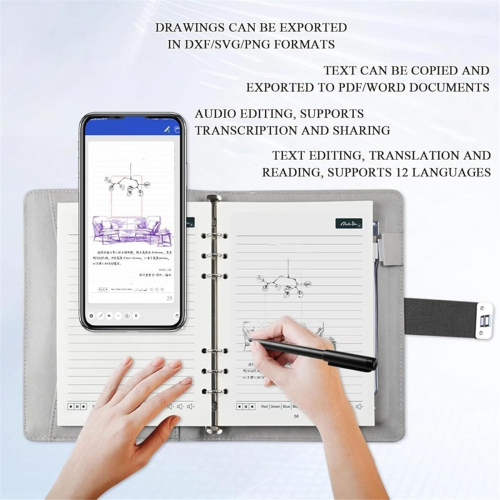 Syncify Digital Sketchbook Pro V2, Bluetooth 5.0 Smart Sync Pen & Notebook, Writing Note-Taking Tool D 2