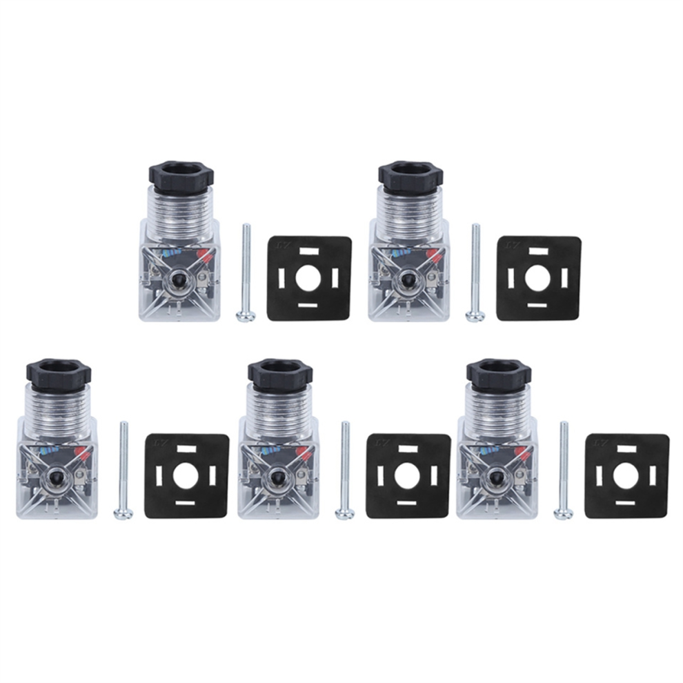 5Pcs Solenoid Coil Plug Hydraulic Valve Transparent Voltage Universal Accessories Dc24v 4853128039799