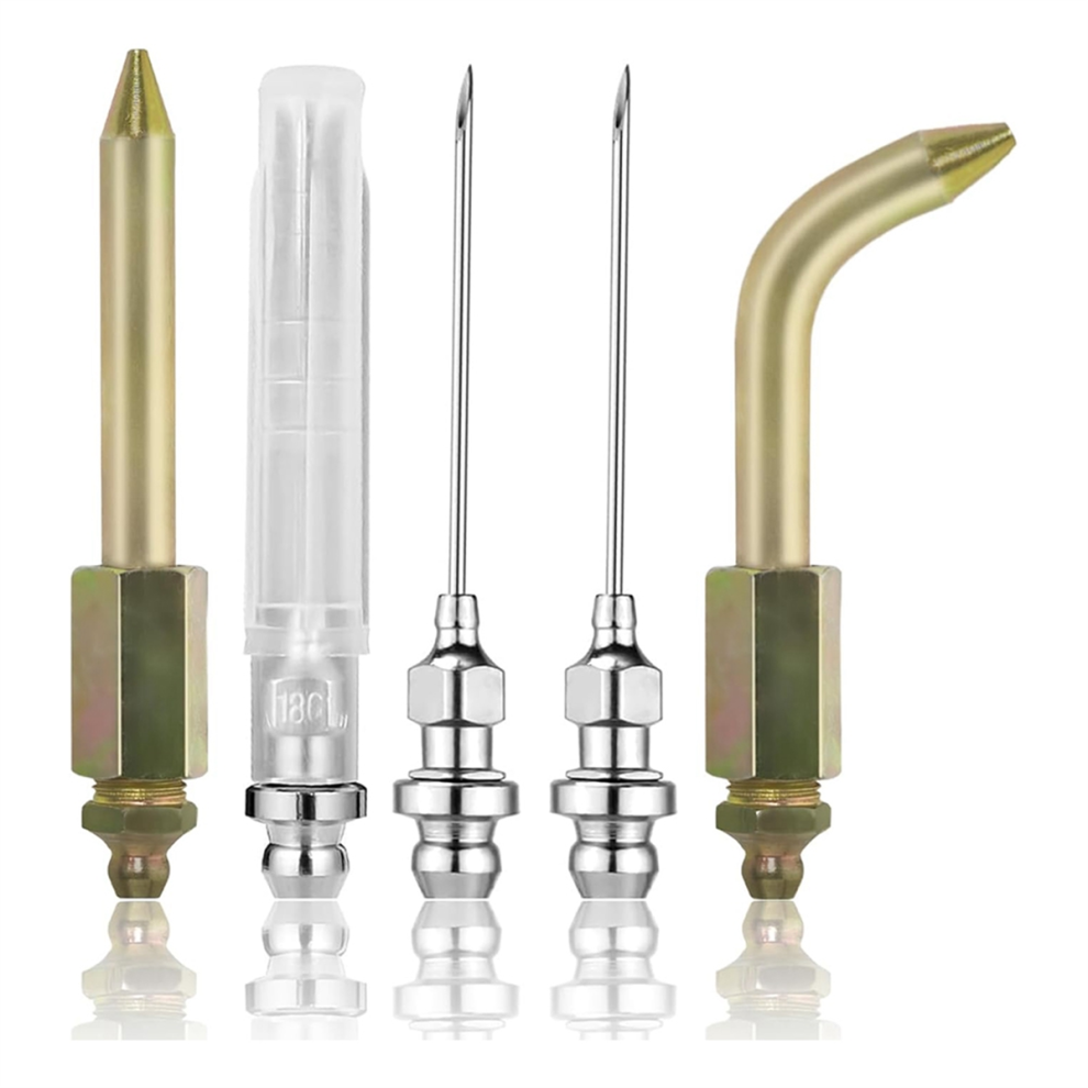 Grease- Needle Tip Kit - Bent & Straight Nozzles, Fits Rubber Boots, Ball Joints Bushings Injector Adapter-image-OPC-PJ87FWM-NEW