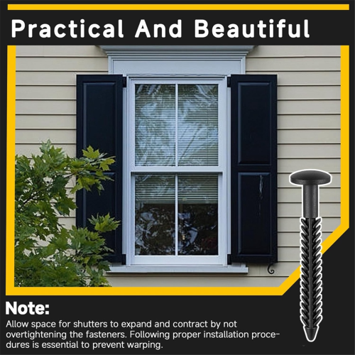Vinyl Shutter Fasteners for Window Outside, Plastic Screws Exterior Pin Pegs 38PCS 1