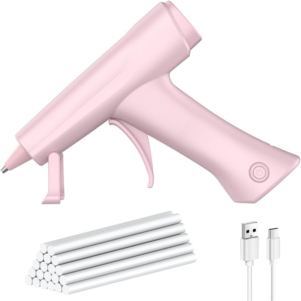 Cordless Hot Glue ,Type-C Rechargeable 2600Mah Battery Powered, Ideal For School Crafts Diy, With 20Pcs Sticks A 4853128046315
