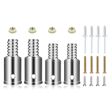 Universal Threaded Tip Replacement,Ultra Repair Kit for 0.8in/1in Wood or Metal Poles Mop,Broom 4 Set