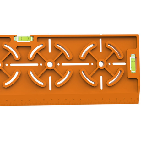 Drilling Template with Spirit Level and 30 cm Ruler - for Sockets/Flush-Mounted Boxes- Electrical Installation, Drywall 1
