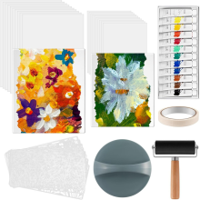 Gel Printing Plate Kit Complete Printmaking Set with 8 X 10 Inch, 5 7 Inch Gelatin Paper-Acrylic Paint