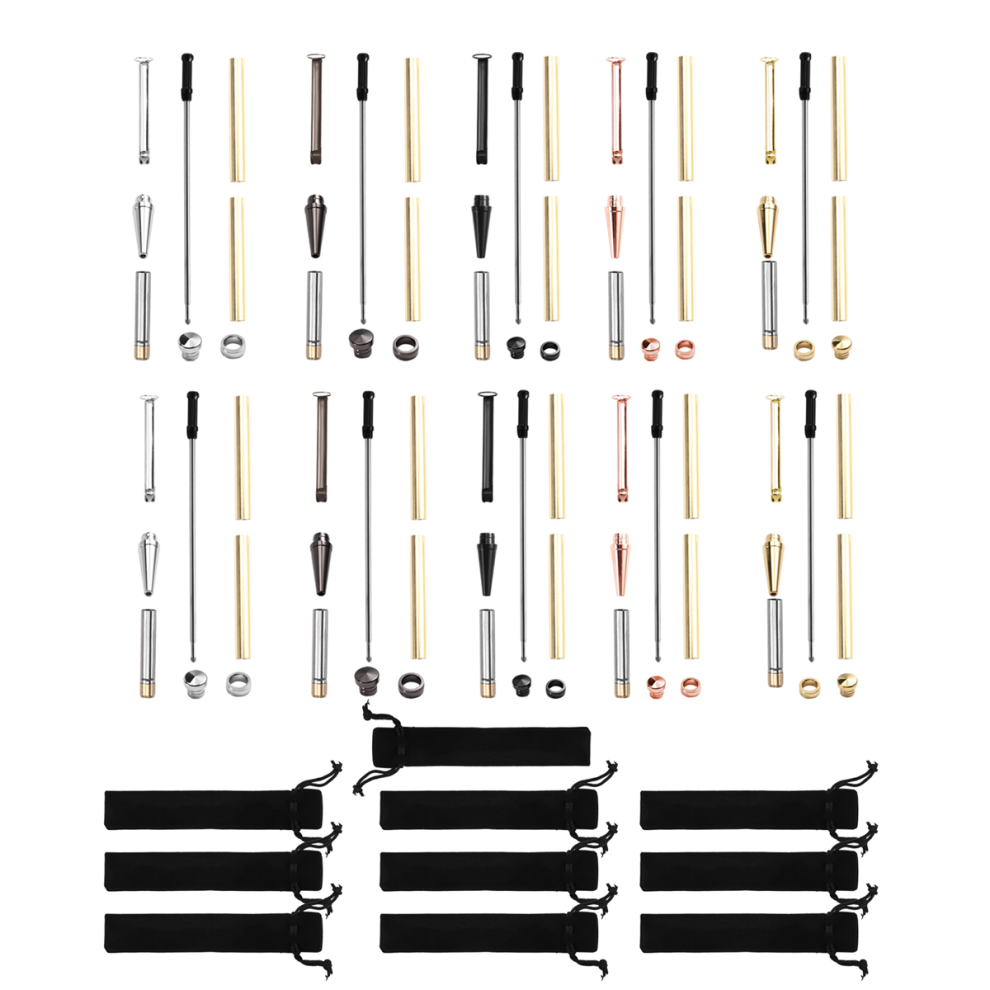 Jehiatek Slimline Pen Kit For Wood Turning 10 Pack With Multiple Finishes 7Mm Twist