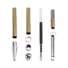 10 Pcs Slimline Pen Kit with Refill Turning Twist Lathe Supplies for DIY Copper Making Friend Teacher B