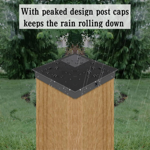 For 4x4Fence Post Caps, Deck Plastic Caps with Screws, Keep From Cracking and Rotting, for Outdoor 2