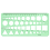 Green Plastic Circles Squares Hexagons Geometric Template Ruler 0-20cm 1
