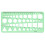 Green Plastic Circles Squares Hexagons Geometric Template Ruler 0-20cm 8