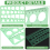 Green Plastic Circles Squares Hexagons Geometric Template Ruler 0-20cm 4