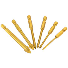 6pcs Glass Drill Bits Set Tile Ceramic Drilling 3/4/5/6/8/10mm with 1/4inch Hex Shank for Porcelain Marble Mirror