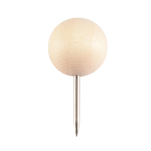 130pcs Round Wood Decorative Push Pins, Head and Steel Needle Point Thumb Tacks for Photos, Maps Cork Boards