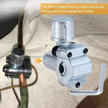 R134A Charging Hose to Refrigerator -with Air Conditioning Gauge - Refrigerant R134A Can Tap to R-12/R-22 Port