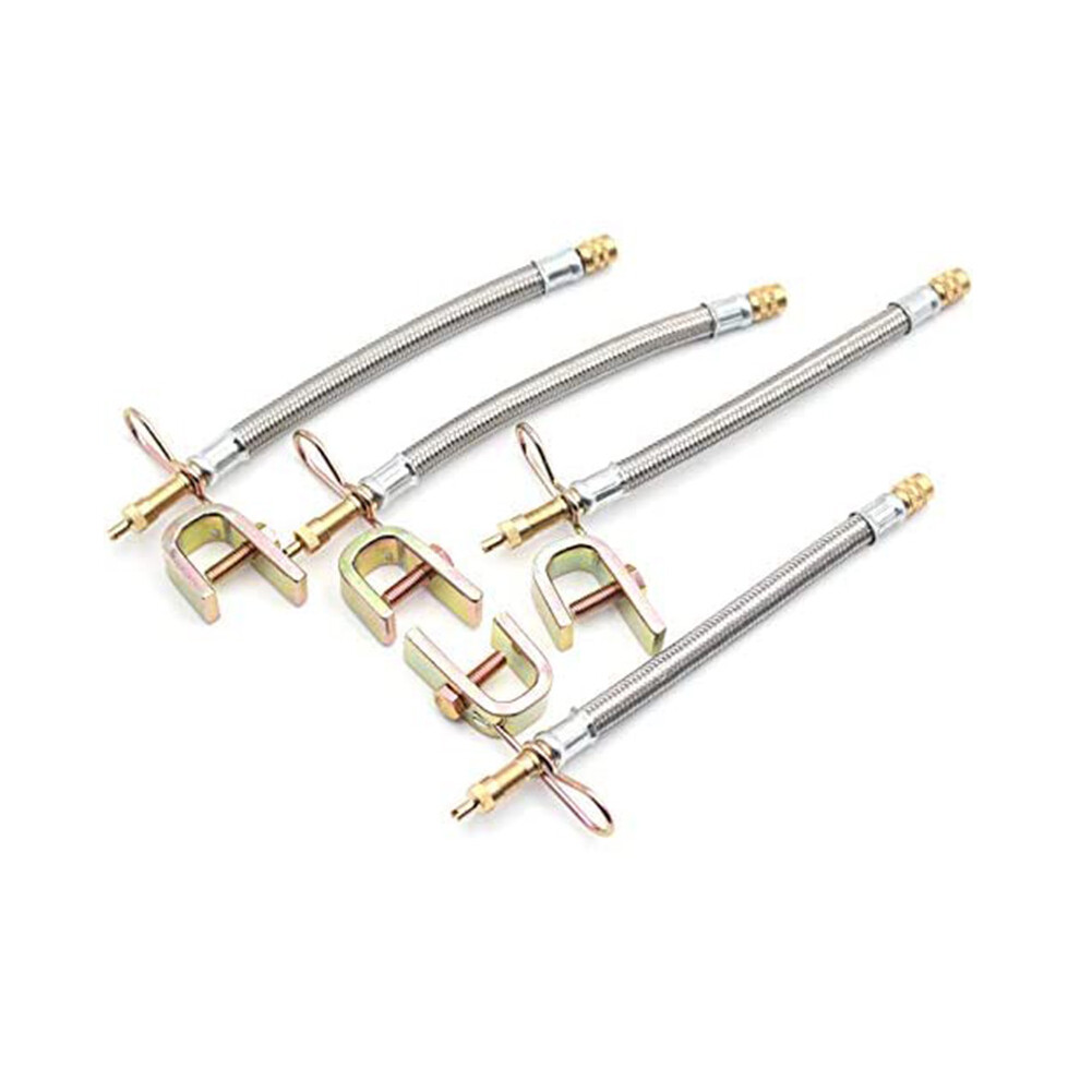 4Pcs 12 Inch Flexible Valve Stem Extenders Stainless Steel Tyre Tire Extension Adaptors Car Truck Trailer-image-OPC-PJ87QVR-NEW