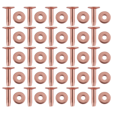 25 Sets Copper Rivet Burrs Washer,15/32 Inch Long Leather Fastener, for Belts DIY Craft Supplies