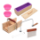 9PCS Silicone Soap Molds Kit,Rectangular Wooden Mold Cutter SlicerHandmade DIY for Cake Making 3