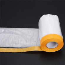 4 Pcs Plastic Dust Sheets Roll 0.55 x 20M Pre-Taped Masking Film Drop Cloths for Painting Bed Furniture Covering