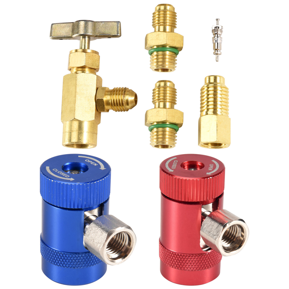 R1234yf Self-Sealing Can Tap With R134a Tank Adapter And R1234 Quick Couplers, For A/C Refrigerants Mainfold Gauge Set 4852398656828