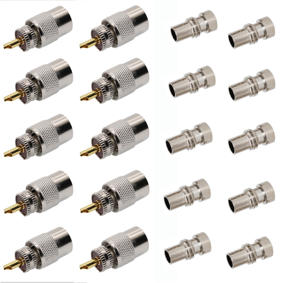 10-Pack Pl259 Solder Connector Plug With Reducer For Rg8, Rg-213 Coaxial Coax Cable 4852398657702