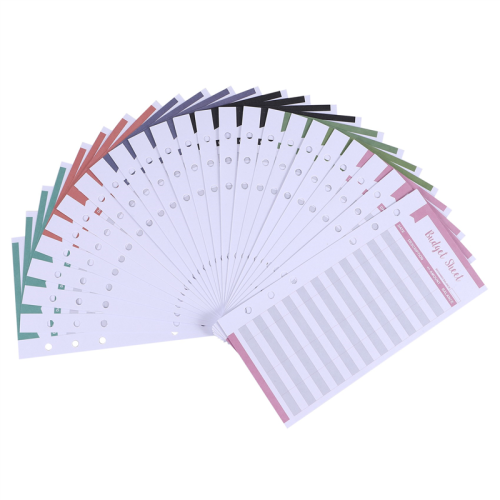Expense Tracker Budget Sheets with Hole 24Pcs Loose Leaf Envelop for A6 Binder Wallet Pockets Planner 1