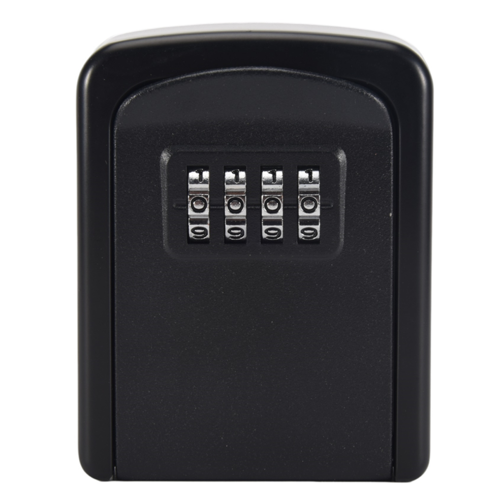 Key Lock Box Wall Mounted 4 Digit Combination For House Weatherproof Security Storage Black 4852398668555