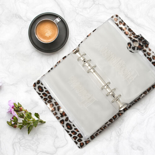 A6 Binder Cover 12 Clear Pockets and Envelope Labels, Budget 6 Ring Saving Planner Organizer A 1
