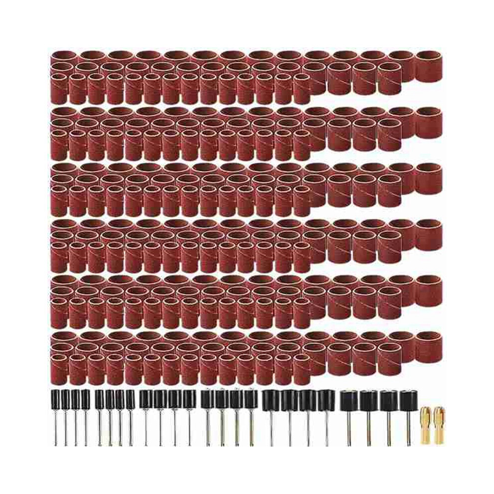 458Pcs Sanding Drums Kit Grinding Tool For Drum Polishing Machine With432pcs Band Sleeves 24Pcs Mandrels 4852398667701