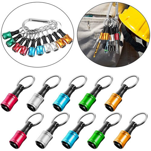 10PCS 1/4Inch Hex Shank Screwdriver Bits Holder Extension Bar Keychain Screw Adapter Drill Change(5 Colors) 1