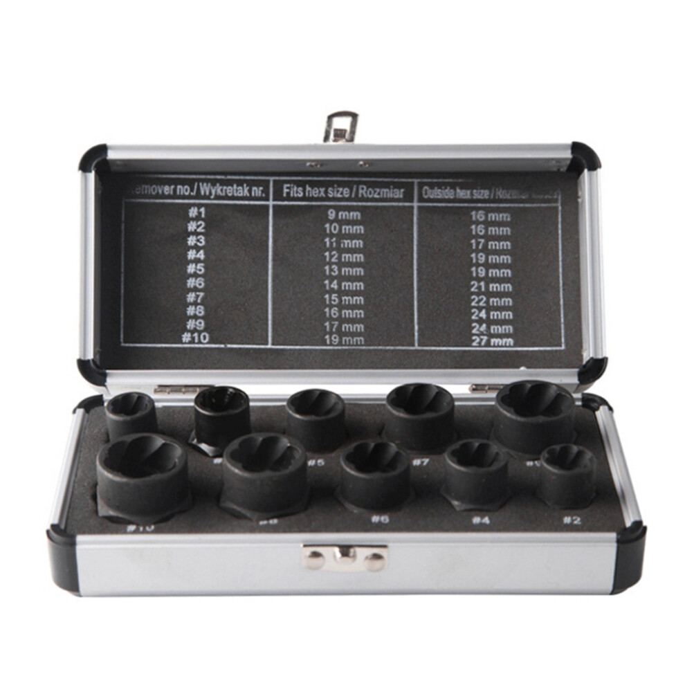 10Pcs Damaged Nut Bolt Remover 9-19mm Extractor Removal Tools Set Threading Tool Car Garage Mechanics-image-OPC-PJ87XRG-NEW