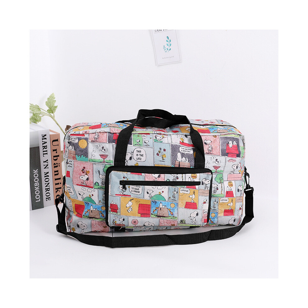 (Grid Shuno) Foldable Kuromi Melody Travel Bag With Fixed Trolley Strap Outdoor For Travel-image-OPC-PJ87YKQ-NEW