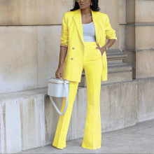 (S)Autumn New Women's Suits Solid Color Casual Wide Leg Pants Suit