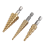 Step Drill Bit 3Pcs Hss Set Cone Hole Cutter Taper Metric Nitriding Hex Core Bits Gold 3