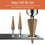 Step Drill Bit 3Pcs Hss Set Cone Hole Cutter Taper Metric Nitriding Hex Core Bits Gold 4
