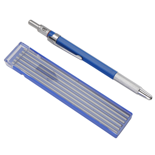 Solid Carpenter Pencil, with 12Pcs Pencils Refills, Mechanical for Steel Cutting, Automatic Set 2mm 2