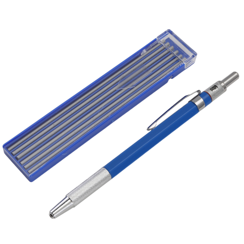 Solid Carpenter Pencil, with 12Pcs Pencils Refills, Mechanical for Steel Cutting, Automatic Set 2mm 1
