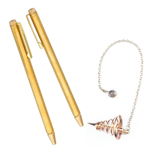 3 Pieces Divining Rods Copper and Dowsing Pendulum,Retractable Paranormal with Handle
