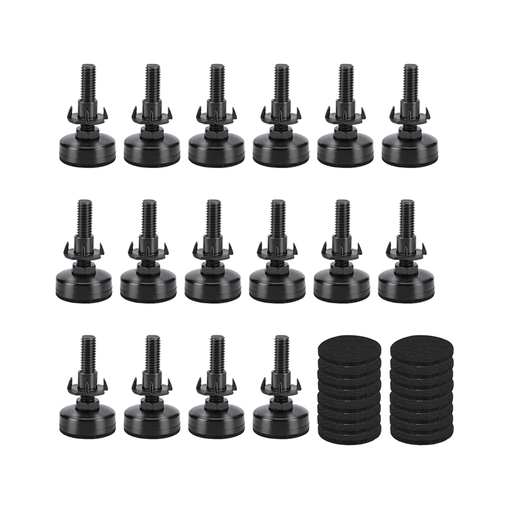 16Pcs Adjustable Furniture Leveling Feet, Leg Levelers For Cabinets Sofa Tables Chairs Raiser, 3/8Inch-Thread 4852398684500