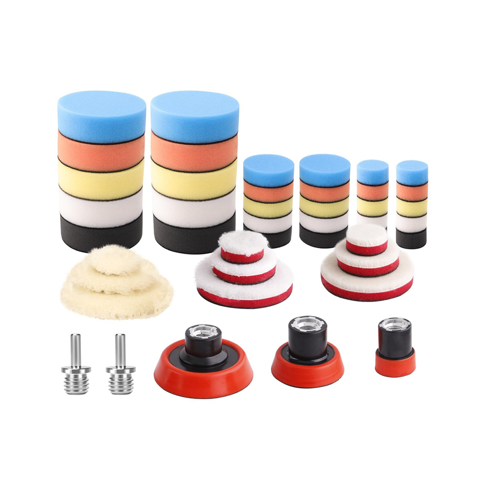 Car Foam Drill Polishing Pad Kit, 44Pcs 1Inch 2Inch 3Inch Detail Buffing Mix Size Detailing Kit 4852398684159