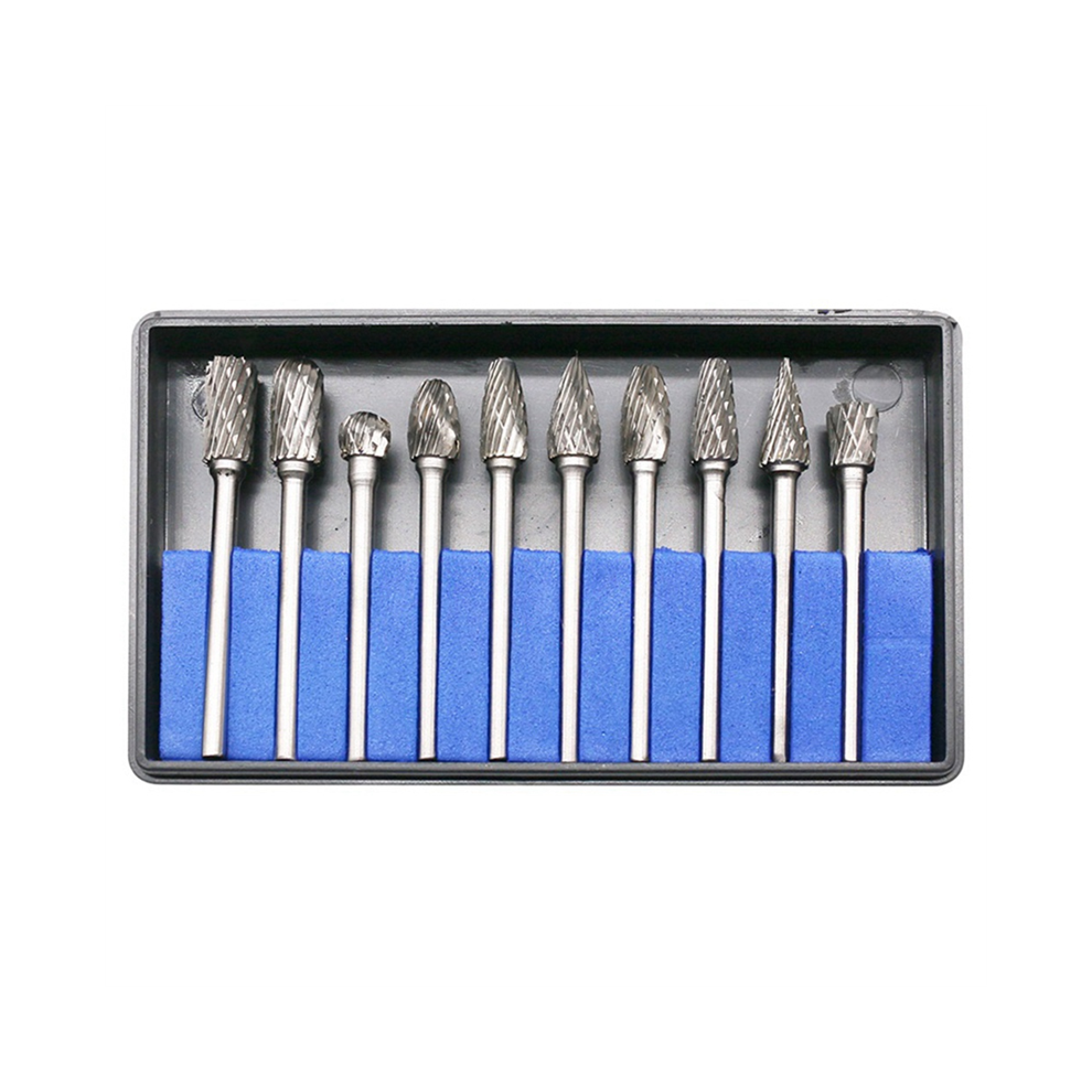 10Pcs Carbide File Set 3X6 Double-Grain Tungsten Steel Grinding Head Electric Accessories 4852398689222