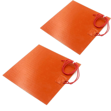 2PCS Silicone Rubber Heating Pad, 12V 30W Baking Mats Electric Blanket Flexible Mat 200 Max (100X100mm)