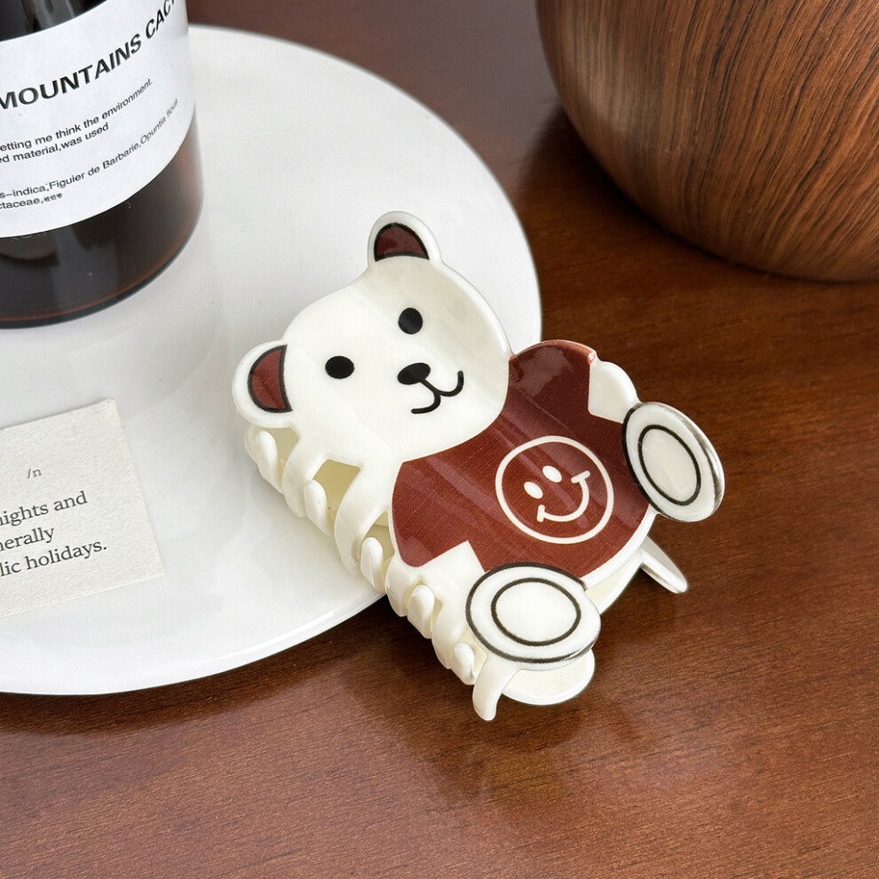 (Brown Bear) Versatile Cute Bear And Rabbit Acrylic Printed Cartoon Hair Clips For Girls-image-OPC-PJ886M6-NEW