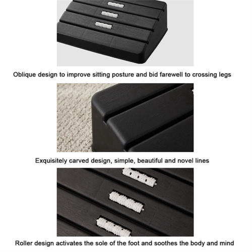 Foot Rest for Under Desk At Work Resting Stool with Rollers Massage Home Office Toilet B 2