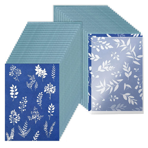 40 Pcs Sun Print Paper Kit with Acrylic Panel A5 Printing Art Sensitivity Nature 1