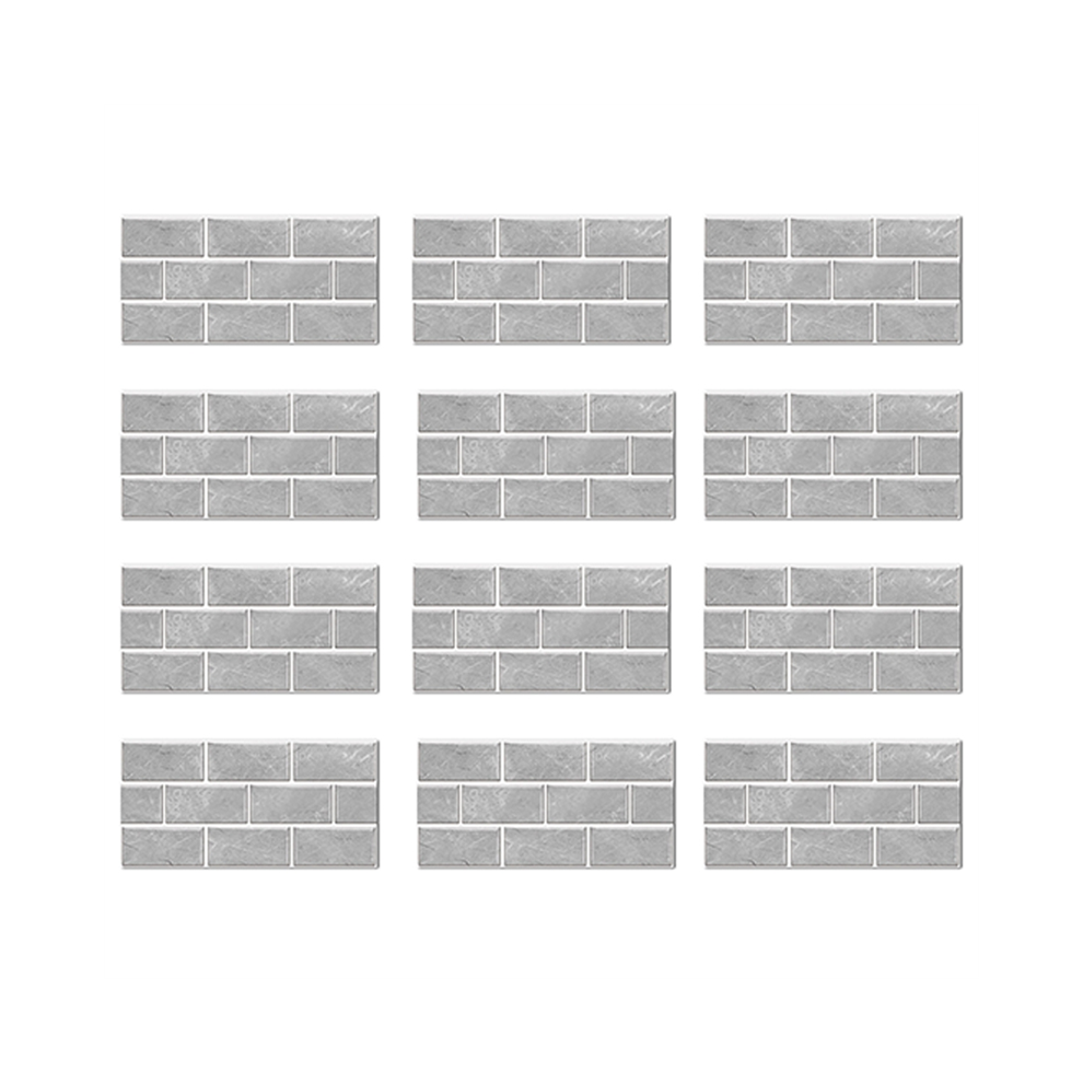 12-Sheet Peel And Stick Backsplash Tile, Faux White Marble Look Pvc On Tiles For Kitchen 12X6inch Gray 4852398686344