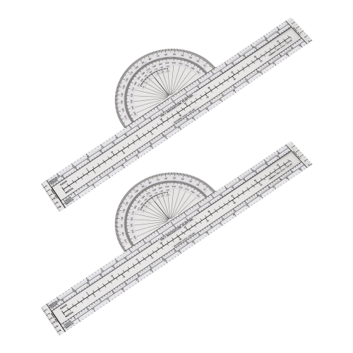 2 Pcs Plotter Plotting Tool Aviation Charts Air Navigation Pilot Accessories for Pilots 2