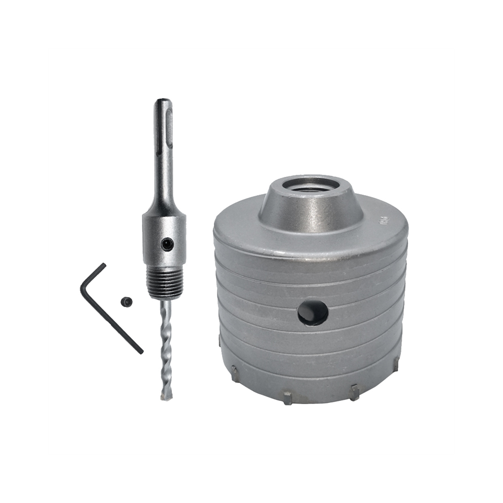 1Set SDS PLUS Concrete Hole Saw Electric Hollow Core Drill Bit 100mm 110mm Cement Stone Wall Air Conditioner Alloy Blade-image-OPC-PJ8887F-NEW