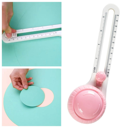Circle Cutter for Paper, Rotary-Circular Cutter, Compass Circular Paper Scrapbooking,Pink 1