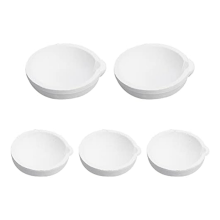 Set of 5 2 Styles Ceramic Bowls Quartz Melting Plate Pot for Cast Refining Metal Gold and Silver, 100G 250G